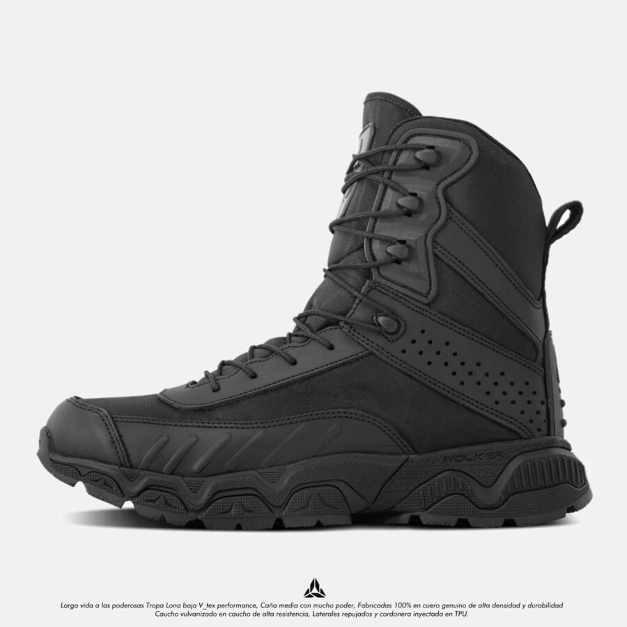 Botas militares tacticas Wolker Ref tropa lona baja v tex performance caña media en cuero 7