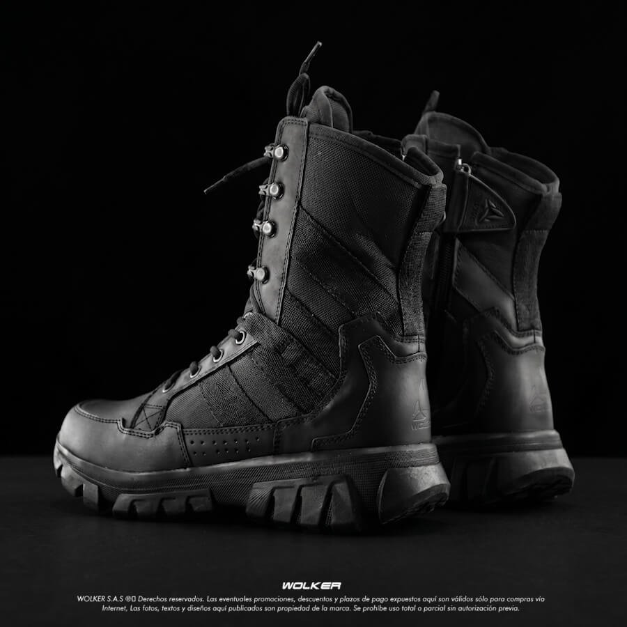 BOTAS WOLKER TACTICAS REFERENCIA VALQUIRIA BLACK 2.0 EN CUERO CAÑA ALTA WOLKER.COM.CO 11