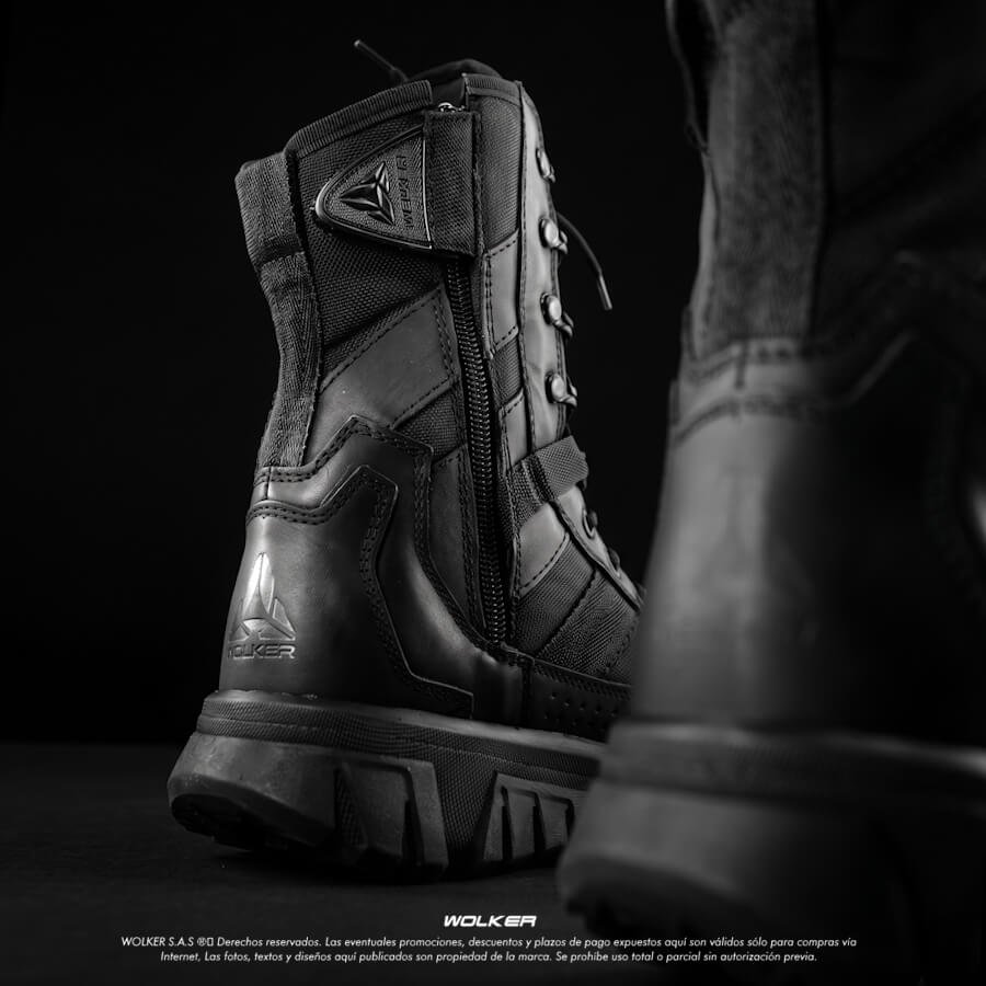 BOTAS WOLKER TACTICAS REFERENCIA VALQUIRIA BLACK 2.0 EN CUERO CAÑA ALTA WOLKER.COM.CO 14