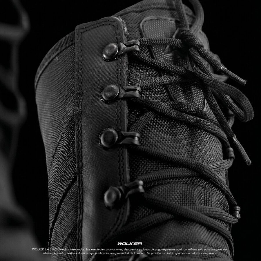 BOTAS WOLKER TACTICAS REFERENCIA VALQUIRIA BLACK 2.0 EN CUERO CAÑA ALTA WOLKER.COM.CO 15