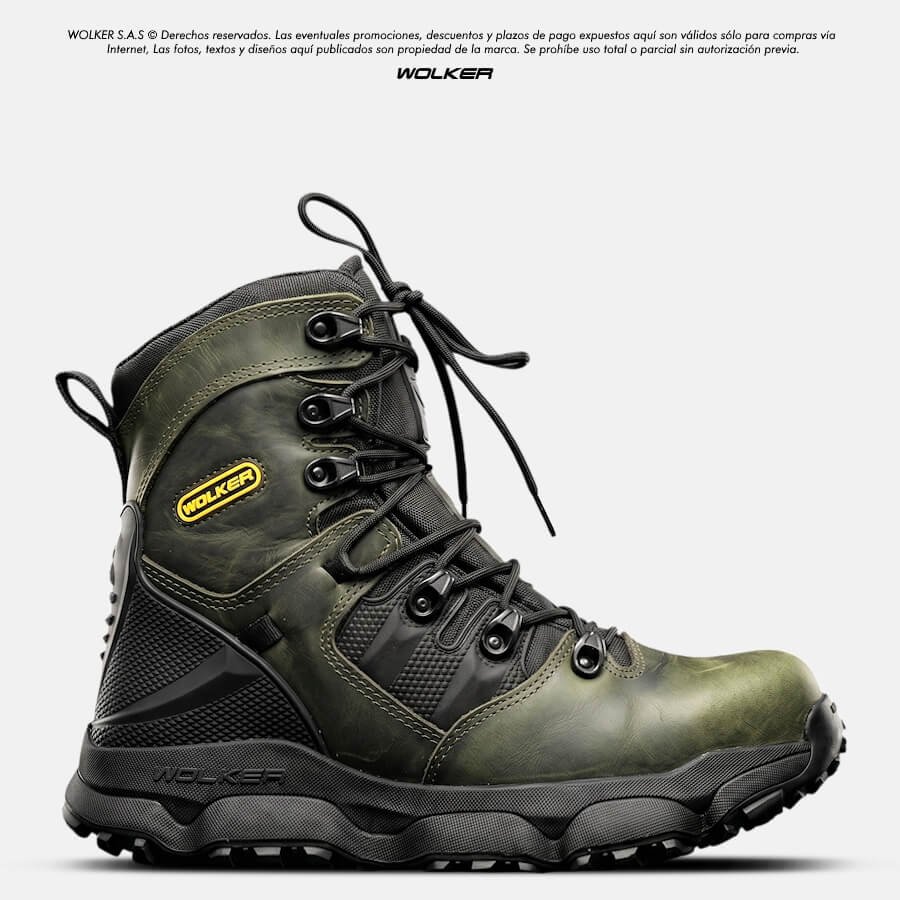 BOTAS INDUSTRIALES DE SEGURIDAD STARK NEGRO EN CUERO WOLKER PERFORMANCE VERDE 1 BOTAS INDUSTRIALES DE SEGURIDAD STARK NEGRO EN CUERO WOLKER PERFORMANCE VERDE 1