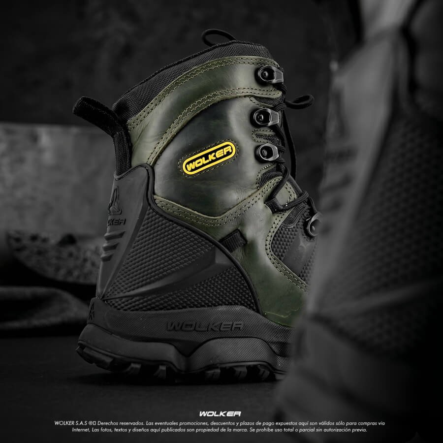 BOTAS INDUSTRIALES DE SEGURIDAD STARK NEGRO EN CUERO WOLKER PERFORMANCE VERDE 12 BOTAS INDUSTRIALES DE SEGURIDAD STARK NEGRO EN CUERO WOLKER PERFORMANCE VERDE 12