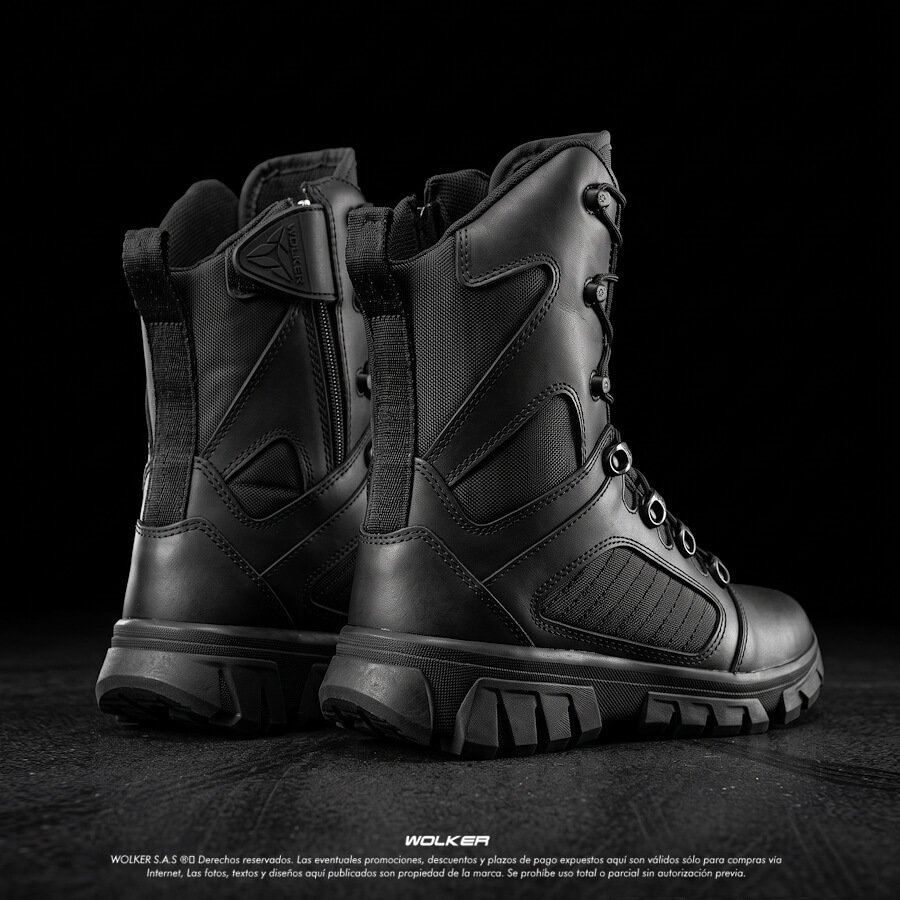 Botas Militares Wolker referencia FASTER BLACK, caña alta en cuero para hombre, envios gratis a todo Colombia Amazon. 11