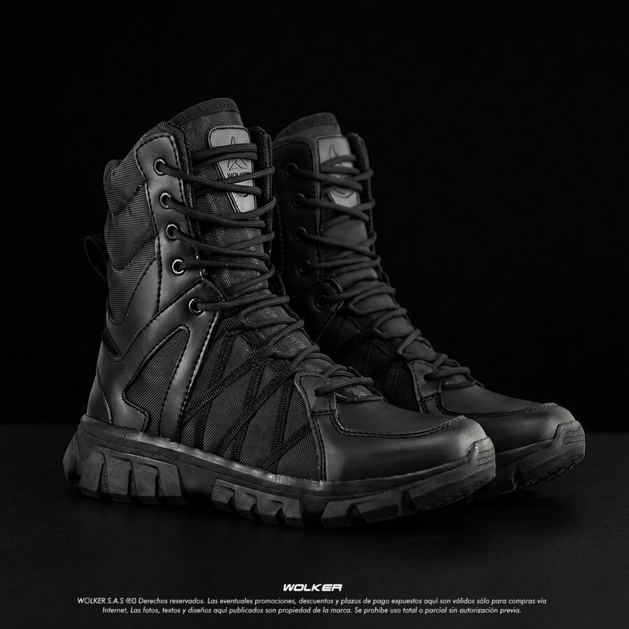 Botas Militaress Wolker Voltha caña alta onmicro en cuero cierre lateral suela caucho tactical policia envio gratis tienda 9