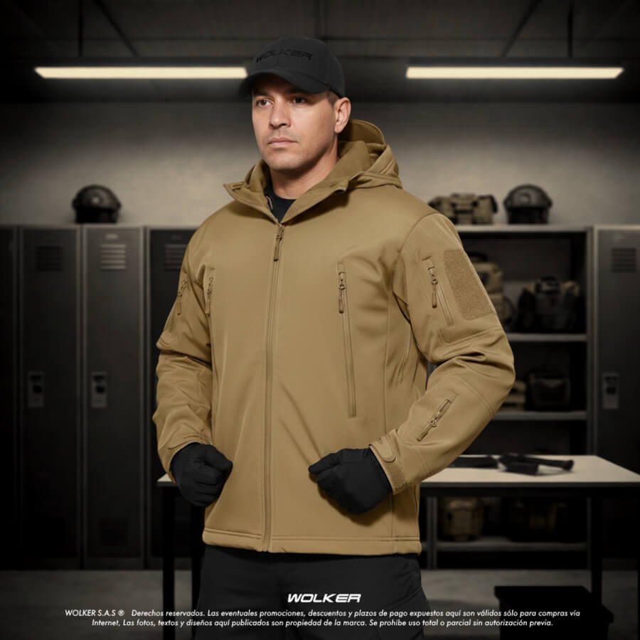 Chaquetas tacticas militares wolker con capucha en color arena, negro, verde, azul, Chaquetas para policia (10) Chaquetas tacticas militares wolker con capucha en color arena, negro, verde, azul, Chaquetas para policia (10)