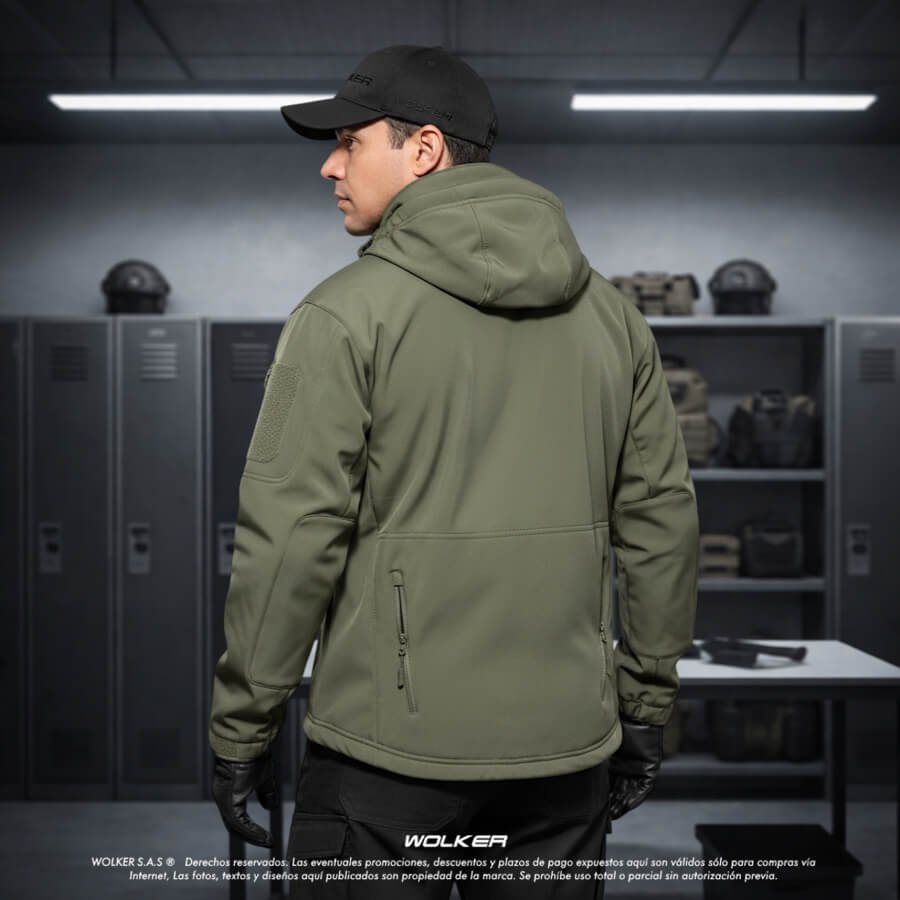 Chaquetas tacticas militares wolker con capucha en color arena, negro, verde, azul, Chaquetas para policia (5)