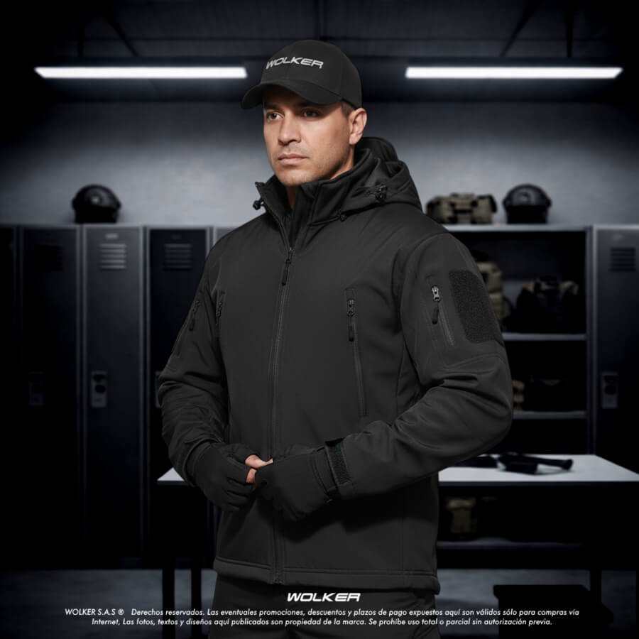 Chaquetas tacticas militares wolker con capucha en color arena, negro, verde, azul, Chaquetas para policia (7)