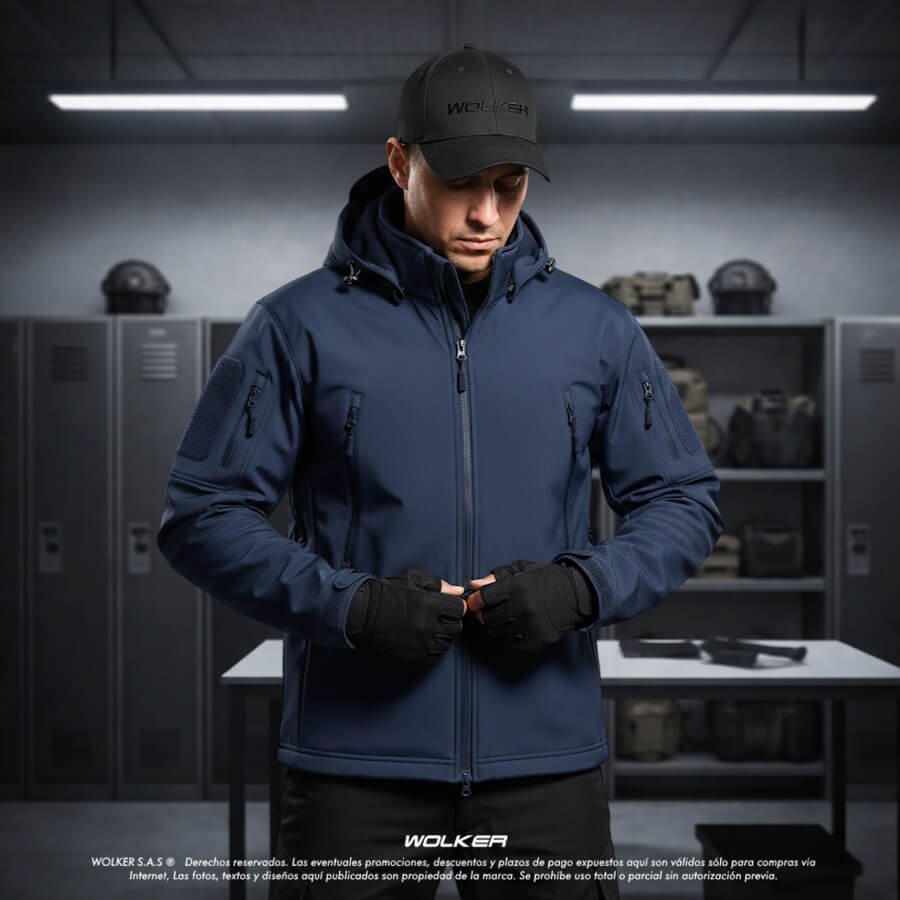 Chaquetas tacticas militares wolker con capucha en color arena, negro, verde, azul, Chaquetas para policia (9)