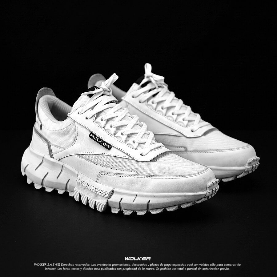 Zapatillas Tenis Icon Blanco, alto rendimiento, Zapatillas en cuero, Tenis para correr, Running shoes, Trekking, Hiking, Tenis para hombre en cuero sport Wolker Belfort 13