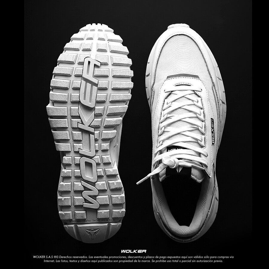 Zapatillas Tenis Icon Blanco, alto rendimiento, Zapatillas en cuero, Tenis para correr, Running shoes, Trekking, Hiking, Tenis para hombre en cuero sport Wolker Belfort 14