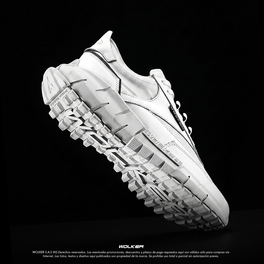 Zapatillas Tenis Icon Blanco, alto rendimiento, Zapatillas en cuero, Tenis para correr, Running shoes, Trekking, Hiking, Tenis para hombre en cuero sport Wolker Belfort 16