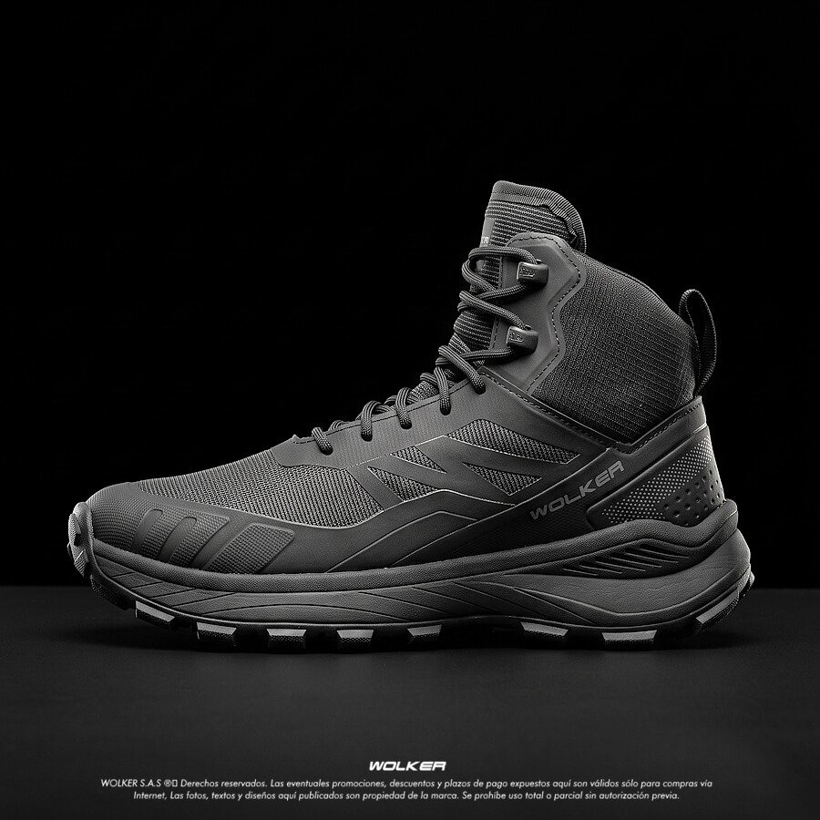 Botas Outdoor Wolker Trek Negro capellada inyectada, Trekking hiking outdoor performance V_TEX 7 Botas Outdoor Wolker Trek Negro capellada inyectada, Trekking hiking outdoor performance V_TEX 7