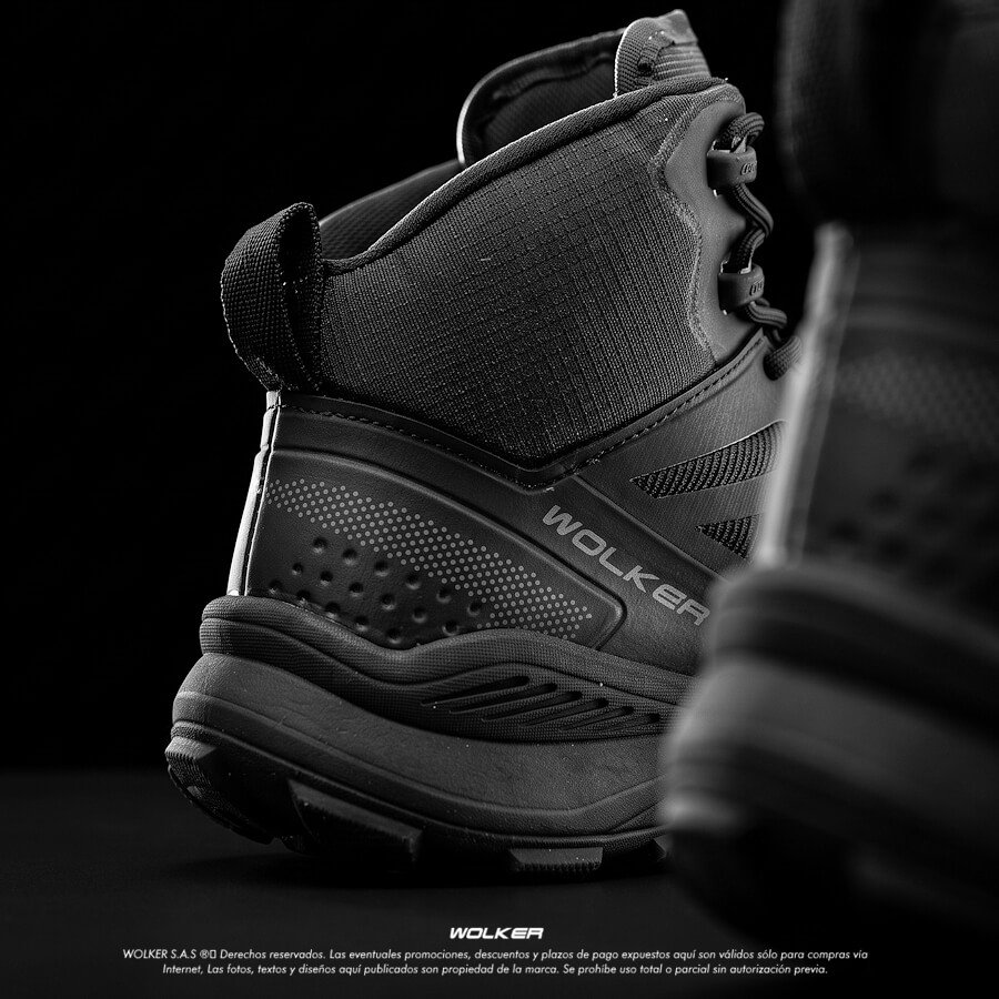 Botas Outdoor Wolker Trek Negro capellada inyectada, Trekking hiking outdoor performance V_TEX 8 Botas Outdoor Wolker Trek Negro capellada inyectada, Trekking hiking outdoor performance V_TEX 8